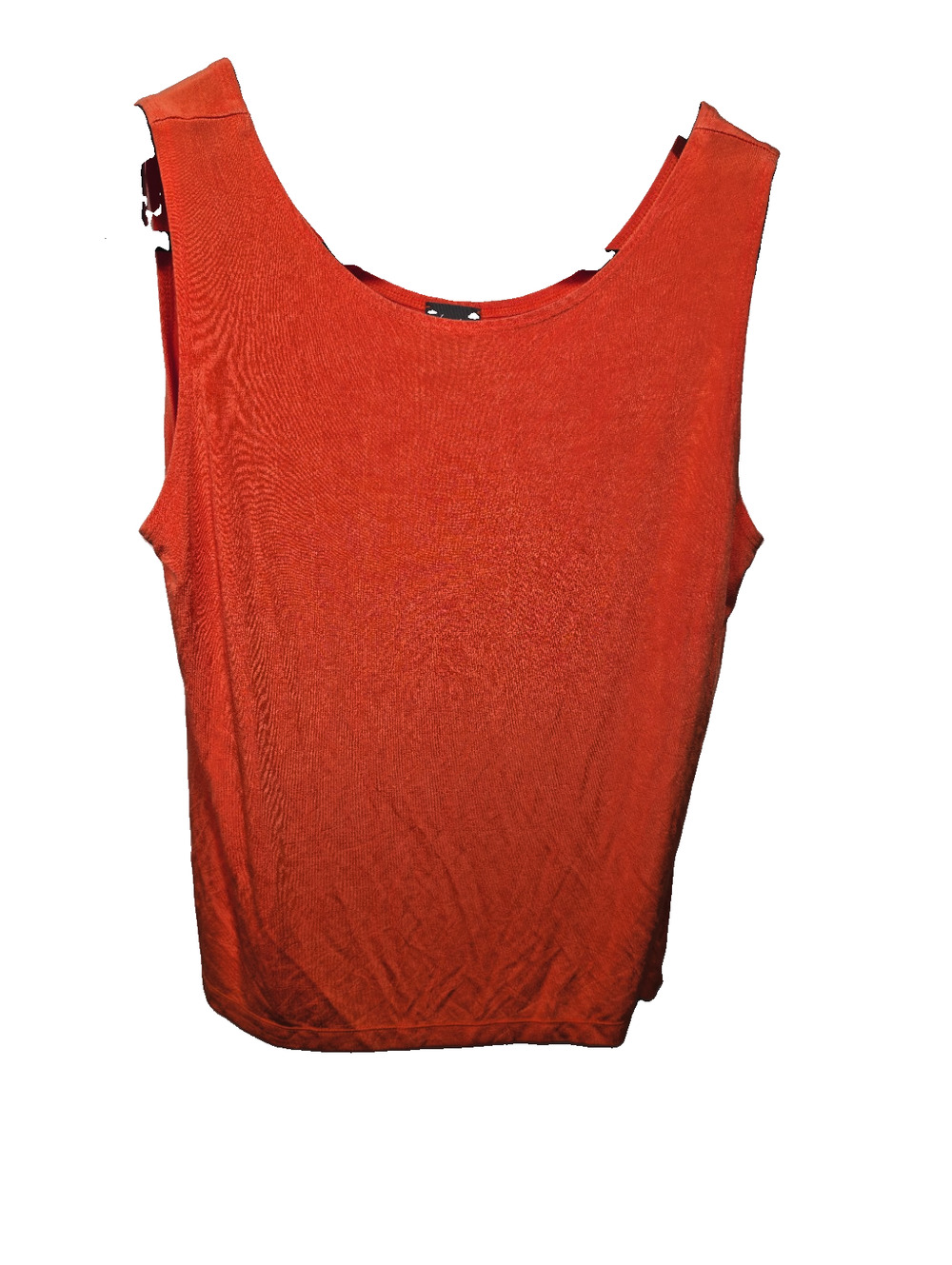 Chicos Size 2 Large Travelers Orange Tank Top Shell Shirt Stretch Sleeveless EUC